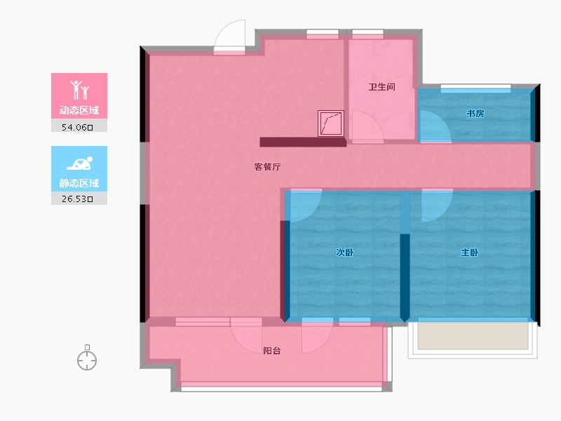 山东省-烟台市-越秀青特·翰悦府-71.20-户型库-动静分区