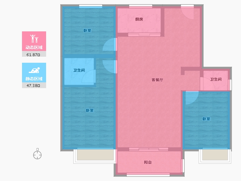 河南省-南阳市-玖福泓城-98.40-户型库-动静分区