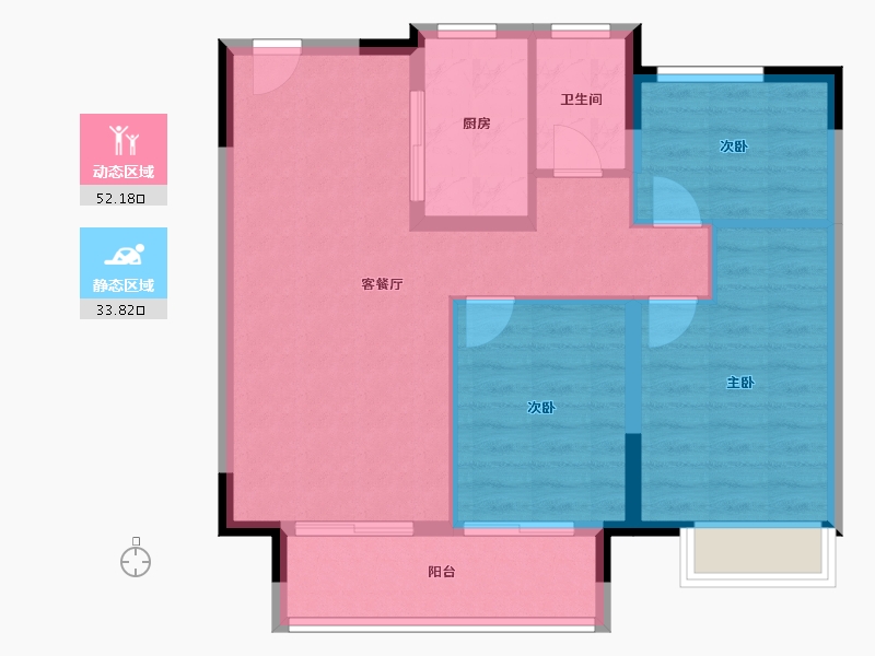 江苏省-镇江市-中南·上悦诗苑-77.60-户型库-动静分区