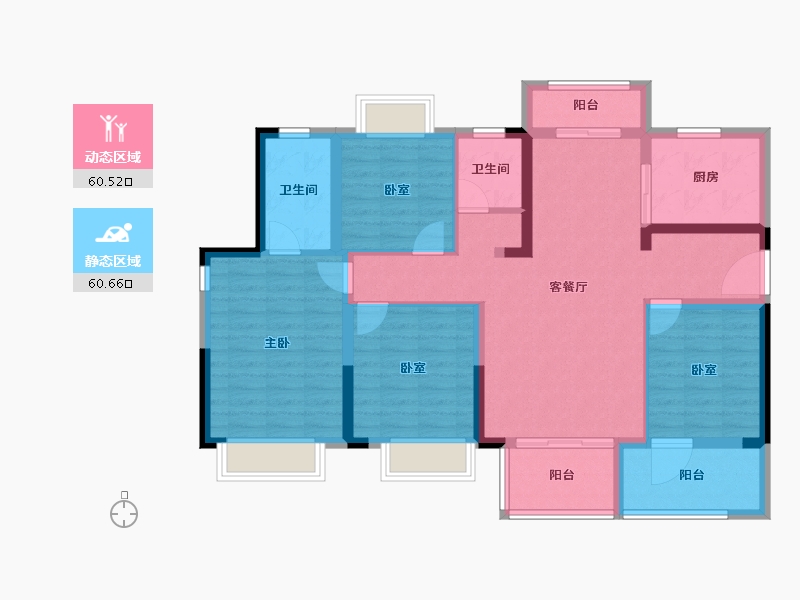 河南省-南阳市-华侨城纯水岸-107.95-户型库-动静分区