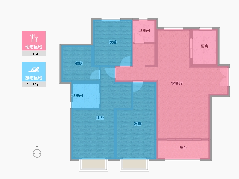 甘肃省-陇南市-泓盛·宜和家苑-115.04-户型库-动静分区