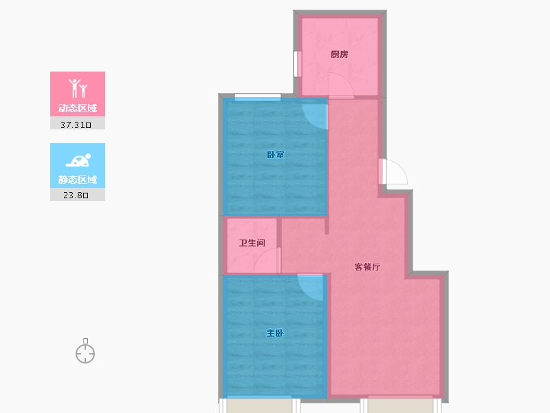 山东省-烟台市-凯润滨河城-54.71-户型库-动静分区