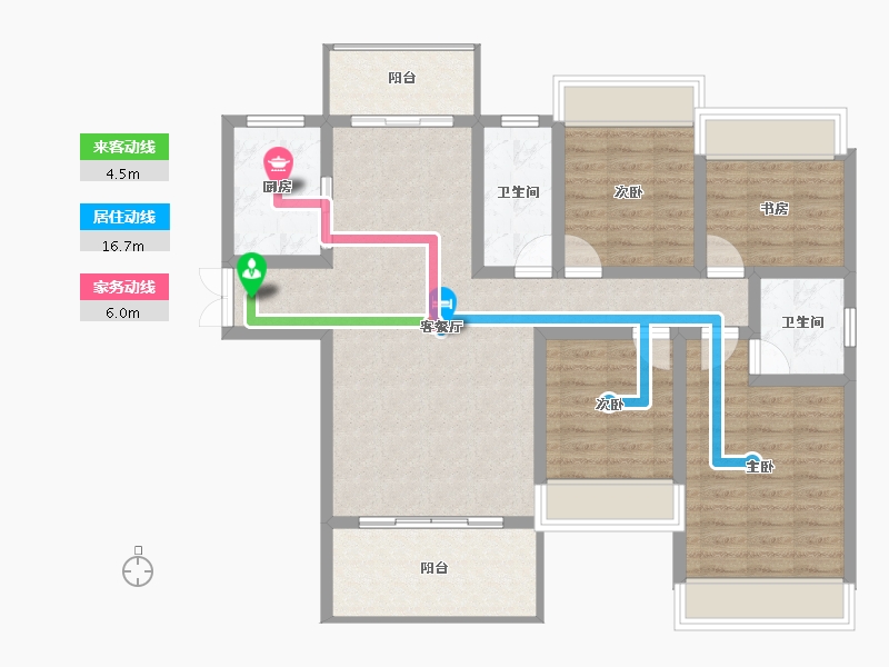 湖南省-邵阳市-​中驰双井世家-101.79-户型库-动静线