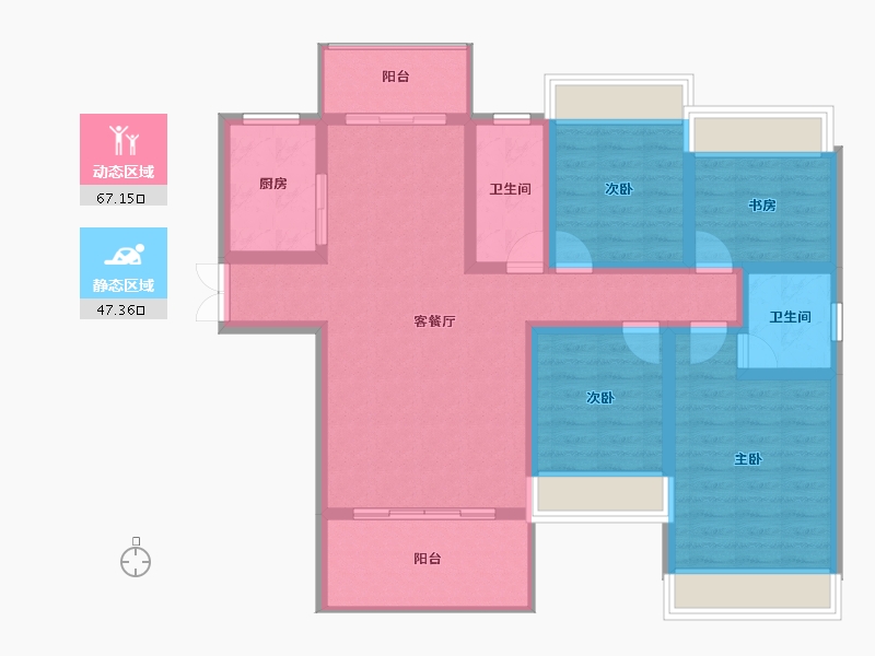 湖南省-邵阳市-​中驰双井世家-101.79-户型库-动静分区