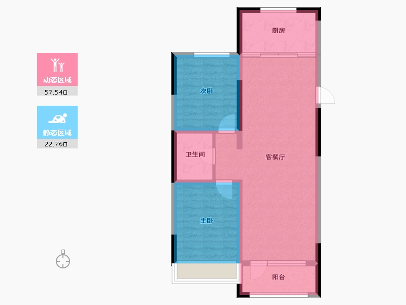 辽宁省-铁岭市-居然雅苑二期-71.96-户型库-动静分区