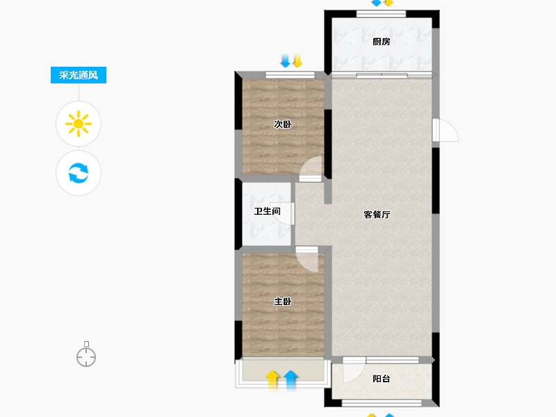 辽宁省-铁岭市-居然雅苑二期-71.96-户型库-采光通风