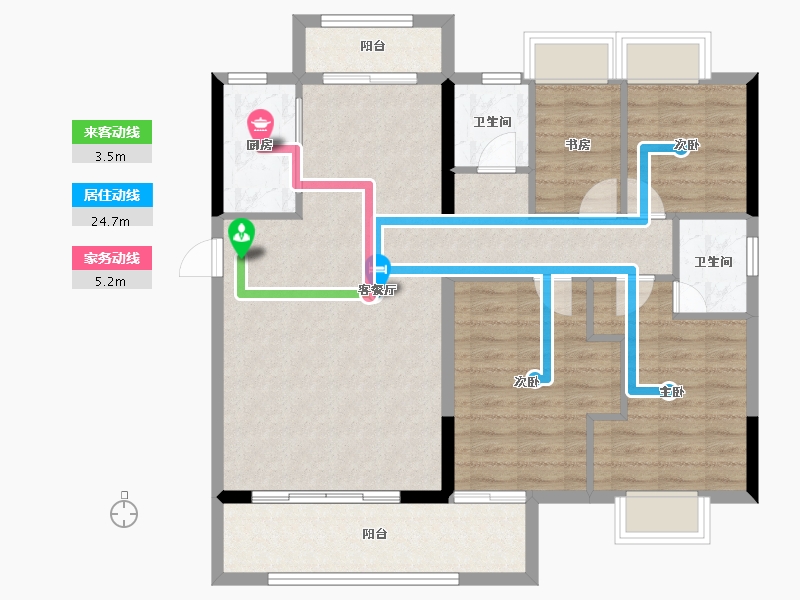 福建省-龙岩市-美伦锦山壹号-99.35-户型库-动静线