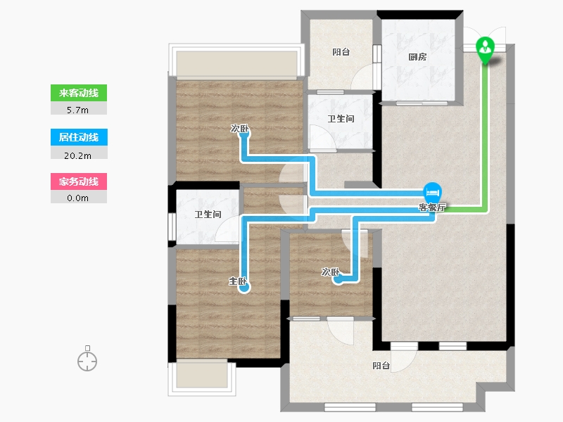 湖北省-恩施土家族苗族自治州-香连康健城-89.56-户型库-动静线