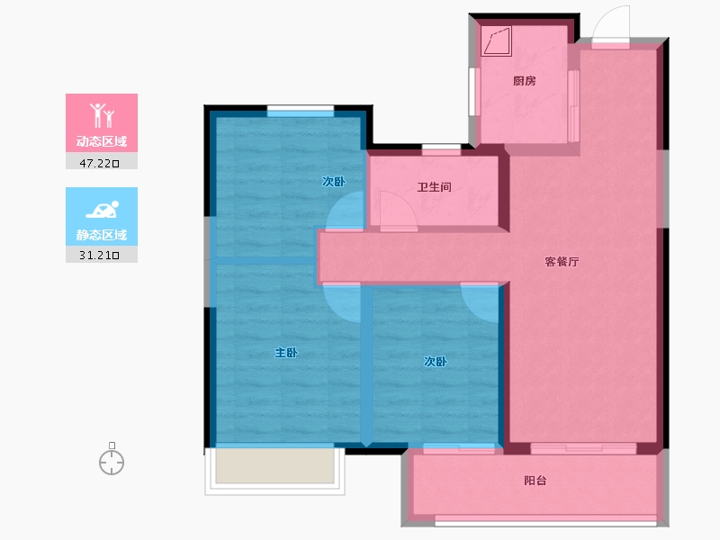 江苏省-镇江市-绿地·翠园-69.37-户型库-动静分区