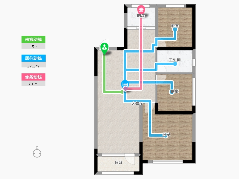 辽宁省-铁岭市-居然雅苑二期-83.44-户型库-动静线