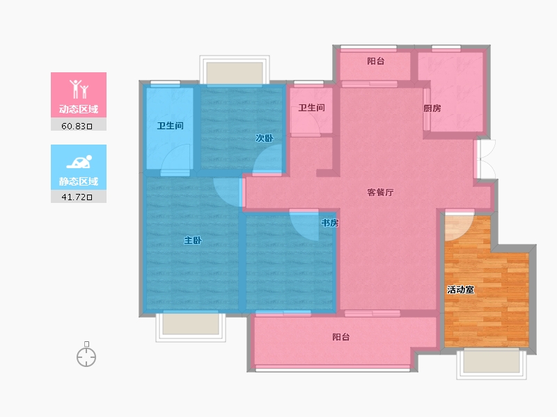 安徽省-亳州市-海亮乐澜·君樾府-102.40-户型库-动静分区