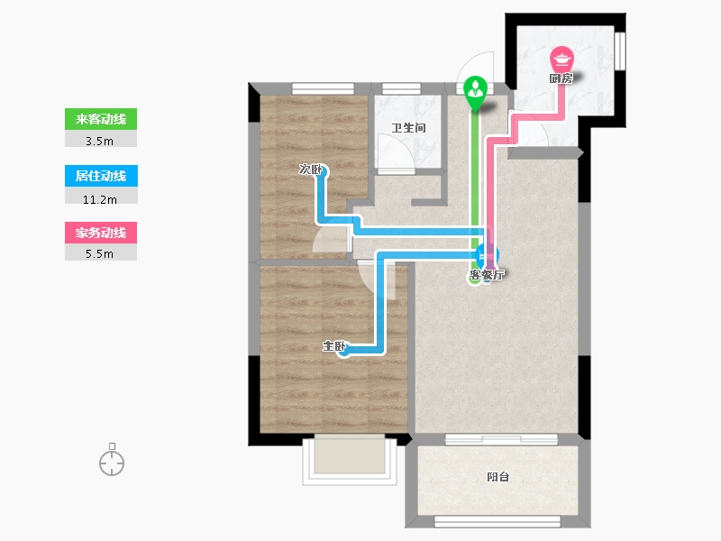 福建省-龙岩市-美伦锦山壹号-55.55-户型库-动静线