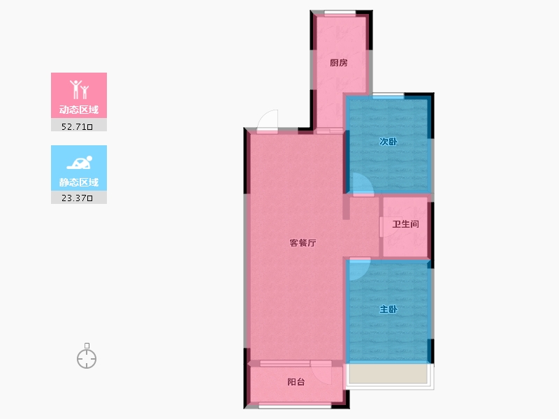 辽宁省-铁岭市-居然雅苑二期-67.24-户型库-动静分区