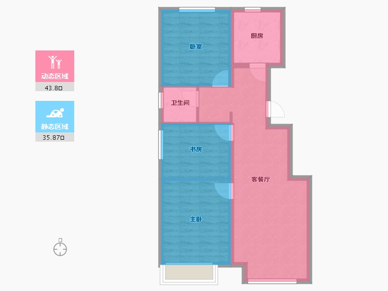 山东省-烟台市-凯润滨河城-71.37-户型库-动静分区