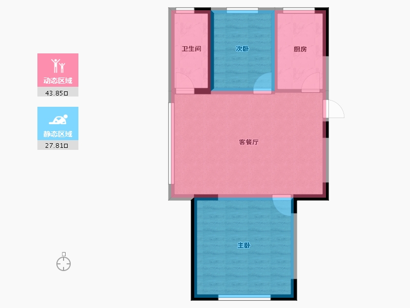 辽宁省-铁岭市-居然雅苑二期-64.24-户型库-动静分区