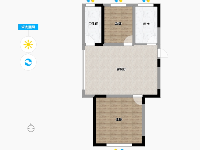 辽宁省-铁岭市-居然雅苑二期-64.24-户型库-采光通风