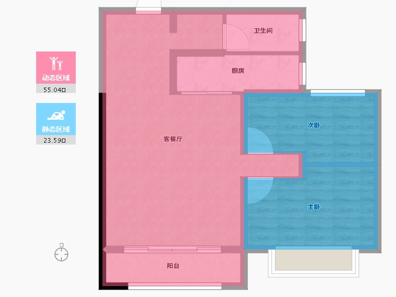 甘肃省-天水市-天水令牌·玖号院-70.37-户型库-动静分区