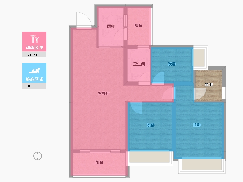 四川省-成都市-欢乐颂-76.56-户型库-动静分区