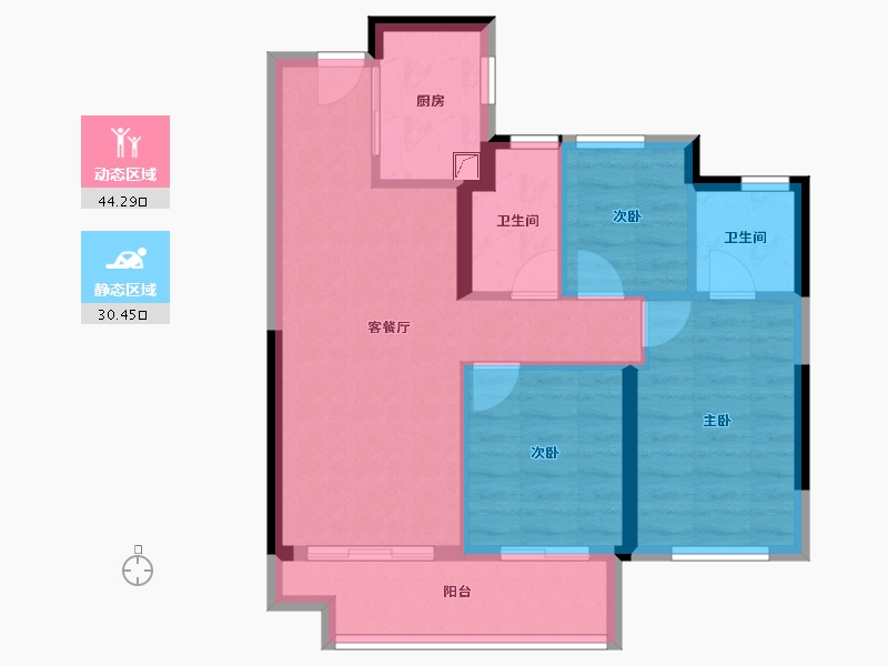 福建省-漳州市-建发西湖观澜-66.54-户型库-动静分区