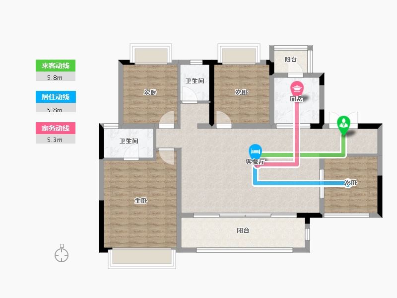 四川省-成都市-蓝光雍锦堰府-109.08-户型库-动静线