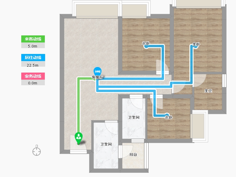 四川省-成都市-欢乐颂-71.44-户型库-动静线