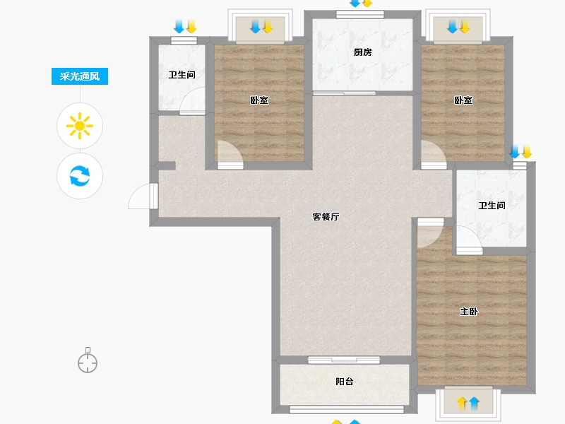 河南省-南阳市-和通博士园-94.13-户型库-采光通风