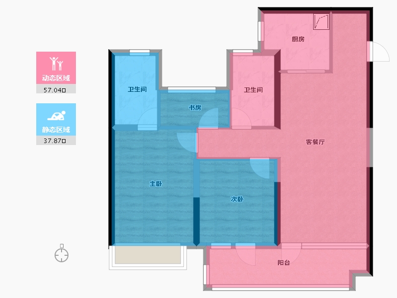 山东省-烟台市-越秀青特·翰悦府-83.99-户型库-动静分区