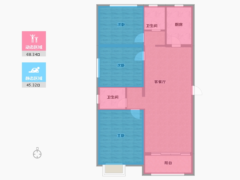 河南省-洛阳市-建业中弘城-103.38-户型库-动静分区