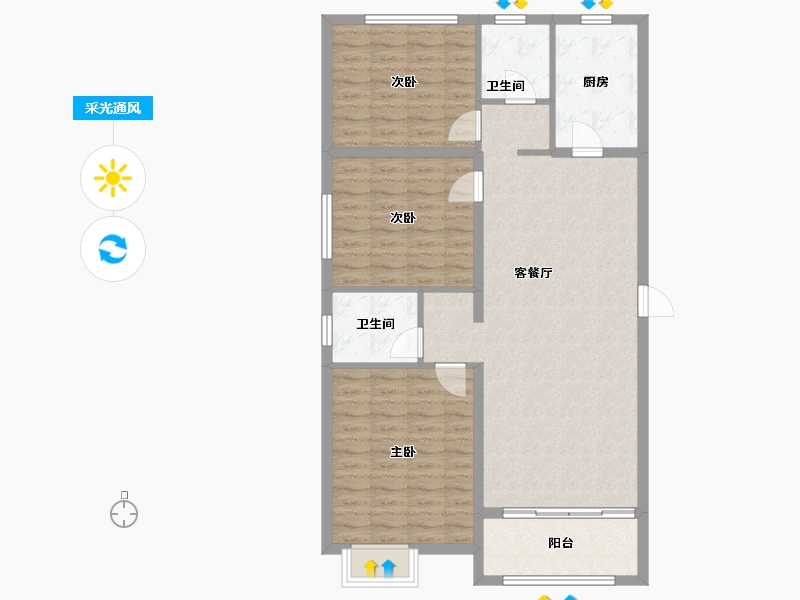 河南省-洛阳市-建业中弘城-103.38-户型库-采光通风