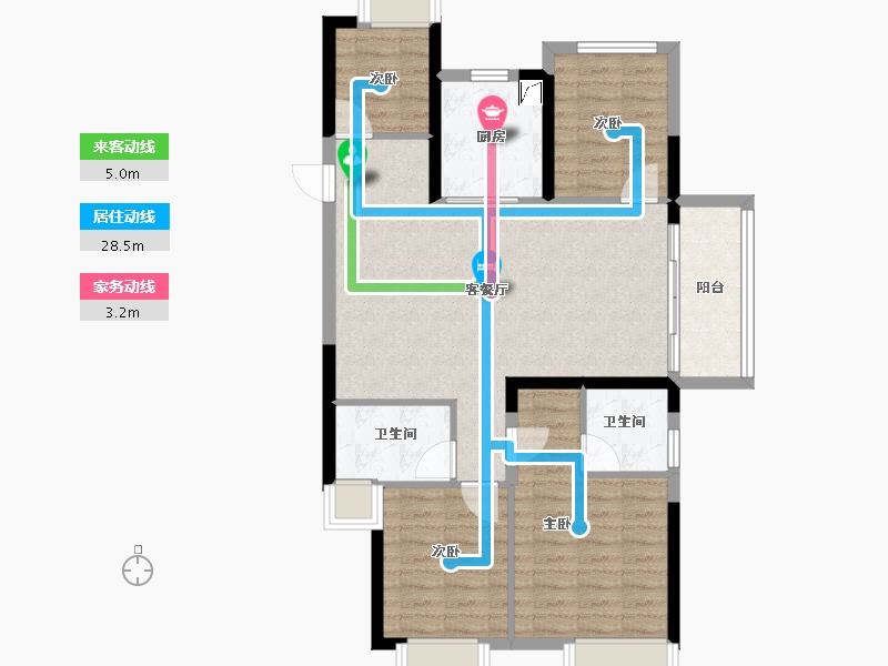 福建省-漳州市-建发西湖观澜-87.20-户型库-动静线