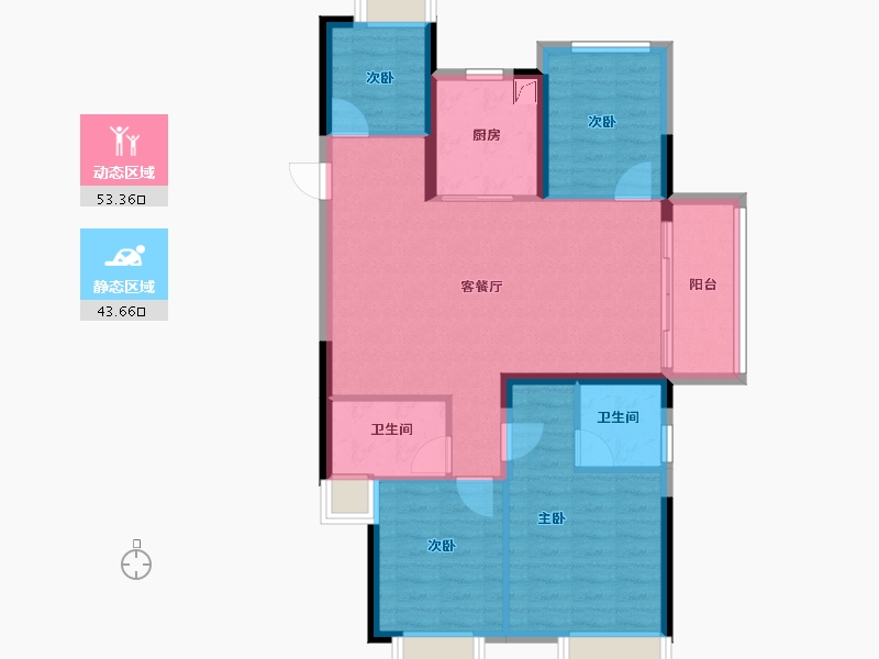 福建省-漳州市-建发西湖观澜-87.20-户型库-动静分区