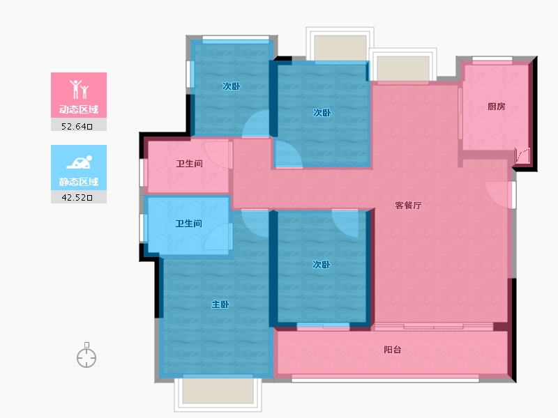 福建省-漳州市-建发西湖观澜-84.95-户型库-动静分区