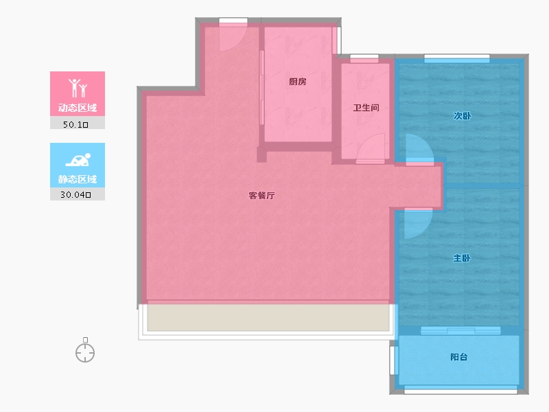 陕西省-咸阳市-绿地世界城-72.00-户型库-动静分区