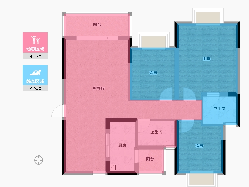 四川省-自贡市-步步高·润达国际城-83.92-户型库-动静分区