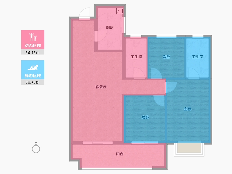 山东省-青岛市-青建金宸府-85.03-户型库-动静分区