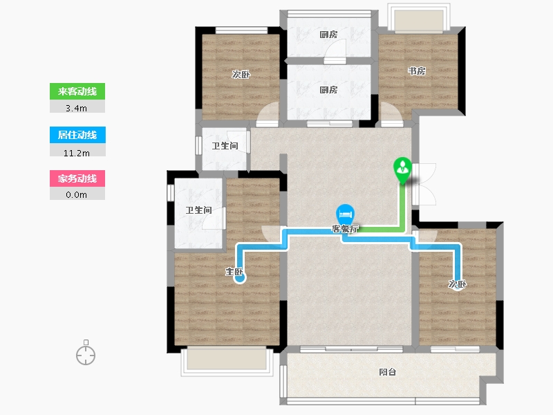 四川省-成都市-蓝光雍锦堰府-113.89-户型库-动静线