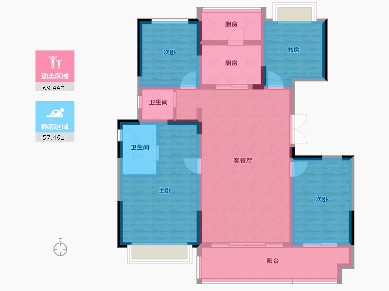 四川省-成都市-蓝光雍锦堰府-113.89-户型库-动静分区