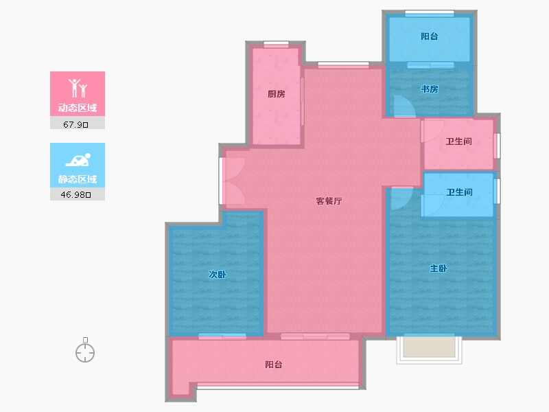 江苏省-镇江市-保集·梧桐墅-104.00-户型库-动静分区