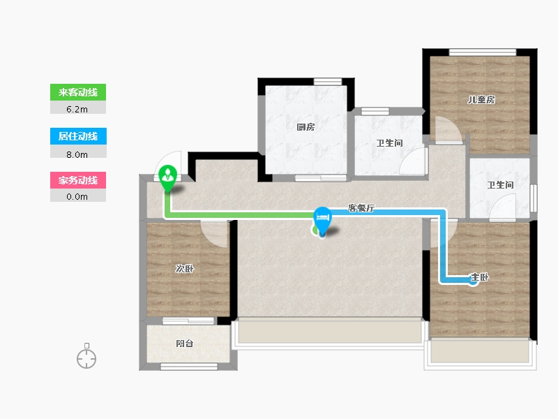 安徽省-马鞍山市-中奥江南云筑-90.40-户型库-动静线