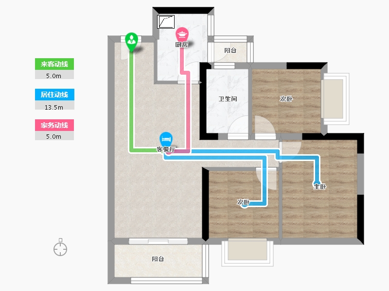 四川省-自贡市-步步高·润达国际城-64.24-户型库-动静线