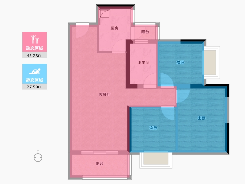 四川省-自贡市-步步高·润达国际城-64.24-户型库-动静分区