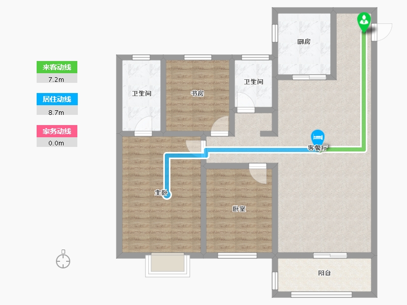 山西省-晋城市-瑞麒·祥瑞新城-105.28-户型库-动静线