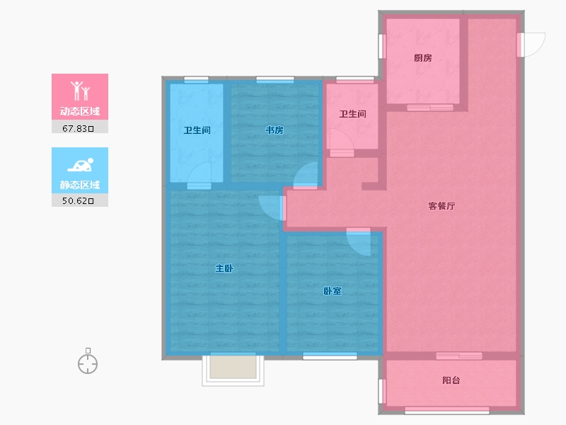 山西省-晋城市-瑞麒·祥瑞新城-105.28-户型库-动静分区