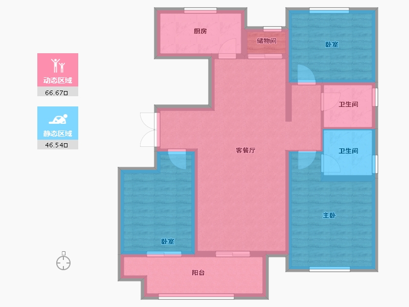 山西省-晋城市-聚德·神农华府-100.89-户型库-动静分区