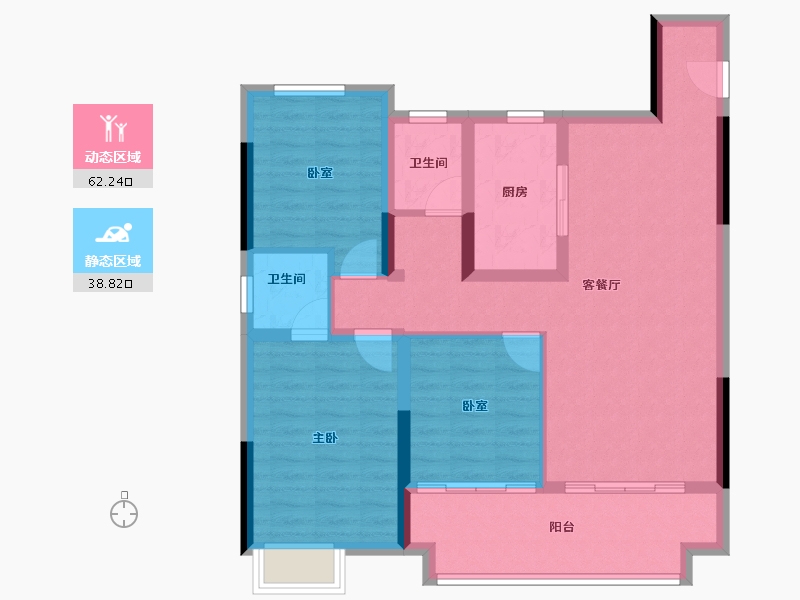 安徽省-亳州市-中奥·天悦府-90.44-户型库-动静分区