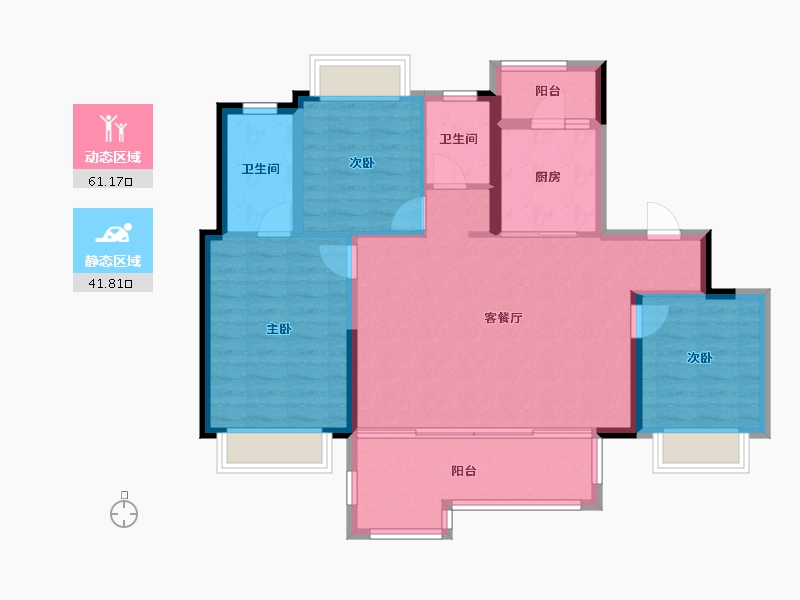 四川省-成都市-蓝光雍锦堰府-93.00-户型库-动静分区