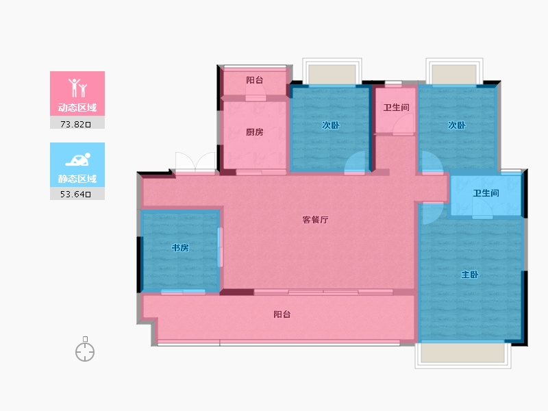 四川省-成都市-蓝光雍锦堰府-114.78-户型库-动静分区