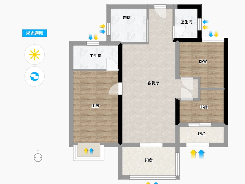 福建省-福州市-大唐书香世家-68.00-户型库-采光通风