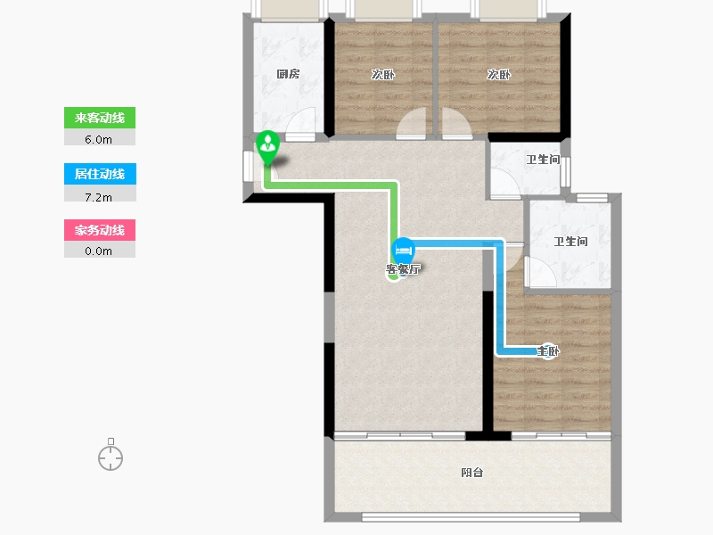 福建省-龙岩市-美伦·生态城-88.69-户型库-动静线