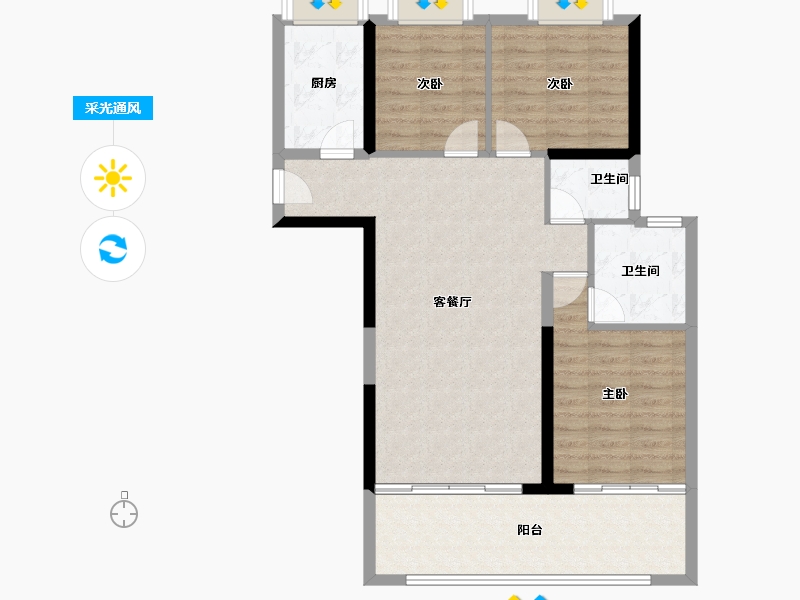 福建省-龙岩市-美伦·生态城-88.69-户型库-采光通风